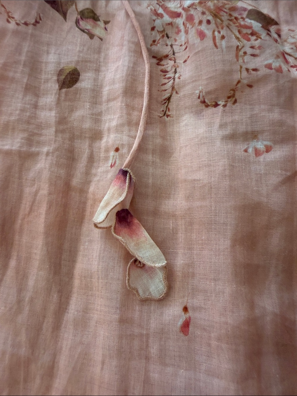 Zimmermann Peach Floral Oversized V-neck Tunic and Shorts Set - Picture 3 of 5